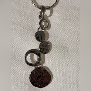 Lia Sophia Textured Silver Pendant Necklace